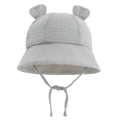 Muslin Cotton Baby Hat Summer Infant Cap Soft Baby Sun Hats Panama for Kids Girls Boys Bucket Hat Accessories Children 3-12M