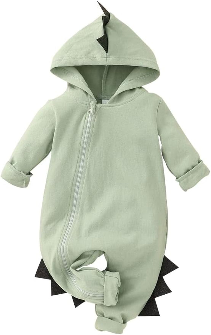 Baby Dinosaur Onesie Infant Boy Girl Long Sleeve Hooded Romper Jumpsuit Outfits Clothes