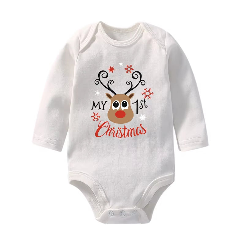 It'S My First Christmas Baby Boys Girls Long Sleeve Christmas Jumpsuits